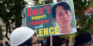 Aung San Suu Kyi er i trøbbel i Myanmar