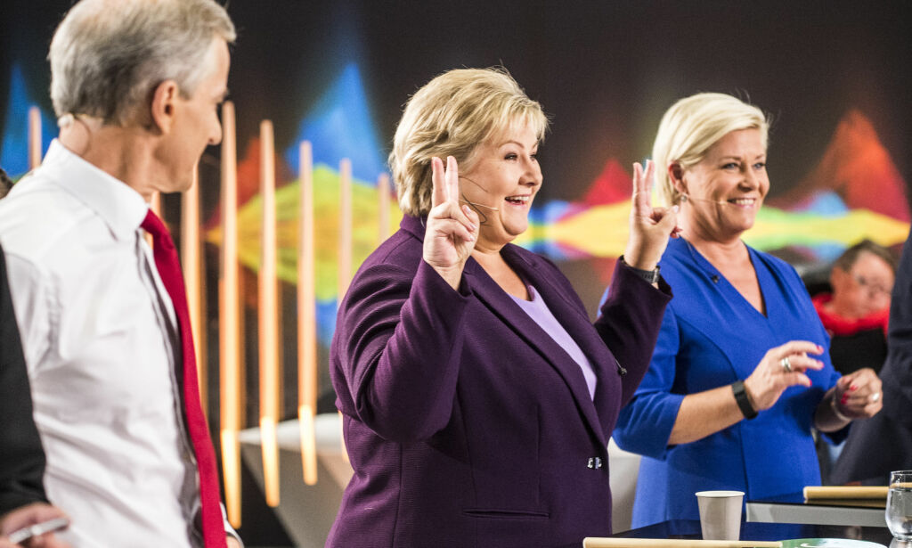 Bildene bak kulissene i den siste partilederdebatten