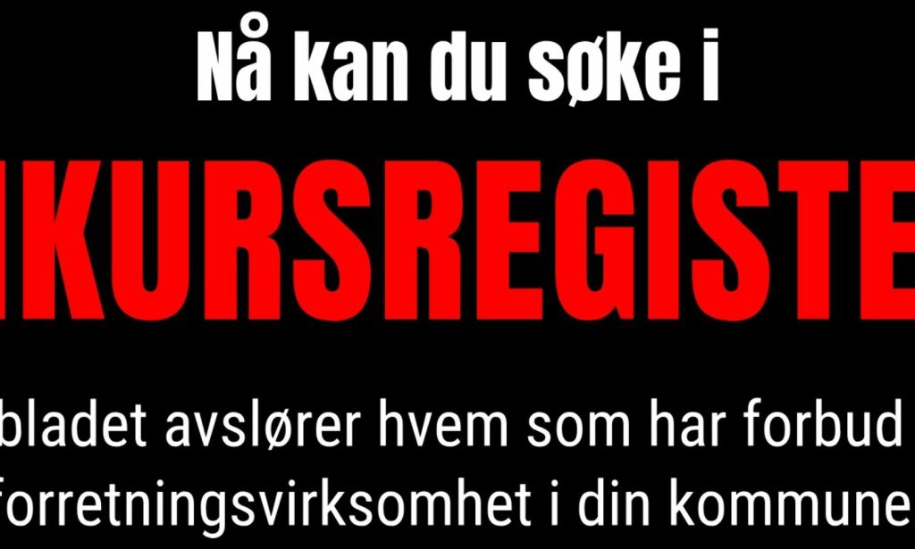 Sjekk hvem i din kommune som står i KONKURS-REGISTERET